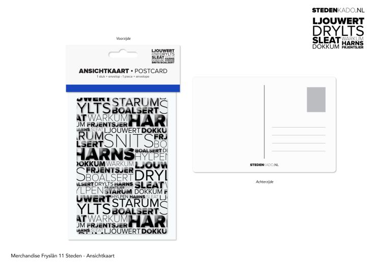 ANSICHTKAART + ENVELOP 11-STEDEN