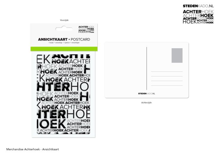 ANSICHTKAART + ENVELOP ACHTERHOEK