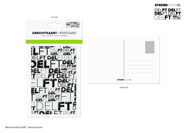 ANSICHTKAART + ENVELOP DELFT