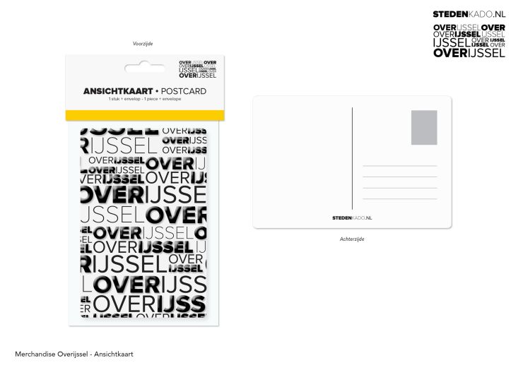 ANSICHTKAART + ENVELOP OVERIJSSEL